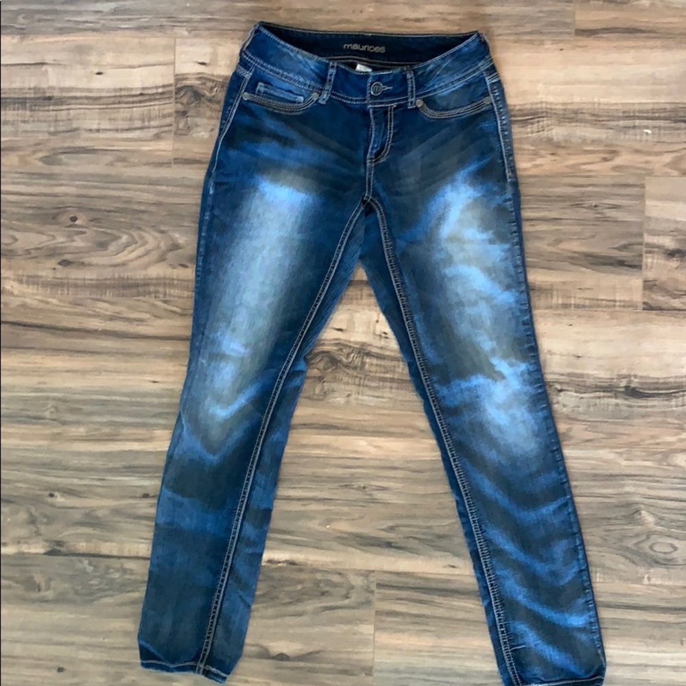 SOLD! Maurice’s dark wash skinny jean.